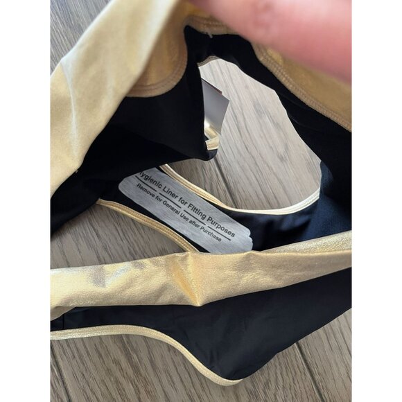 NWT Sport Illustrated Black & Gold High-Waisted Bikini Bottoms XL Swimwear - Picture 5 of 5